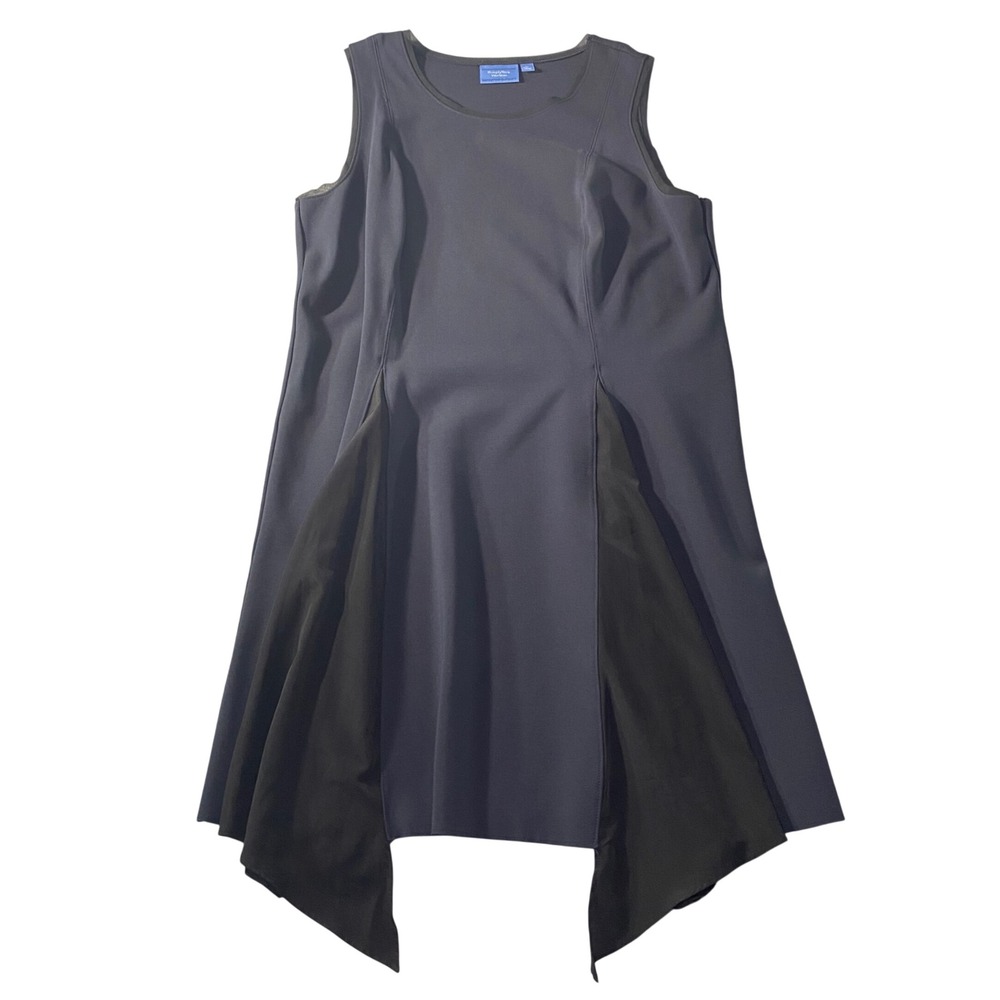 Simply Vera Vera Wang Tunic Dress Womens XL Navy‎ Sharkbite Hem Mixed Media EUC